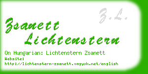 zsanett lichtenstern business card